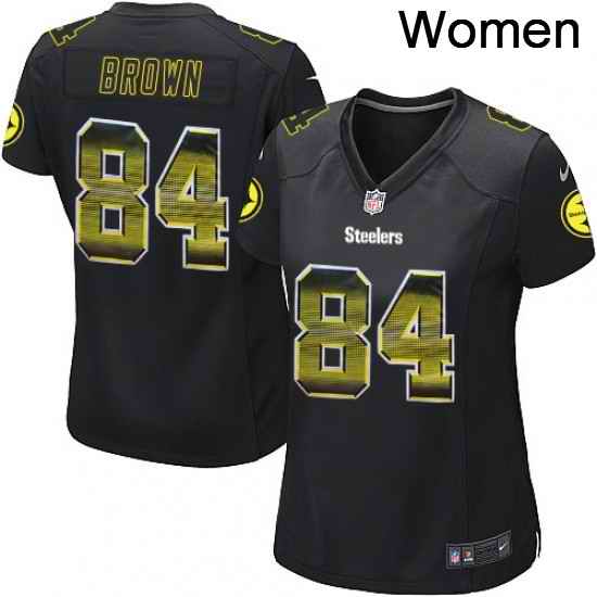 Womens Nike Pittsburgh Steelers 84 Antonio Brown Limited Black Strobe NFL Jersey